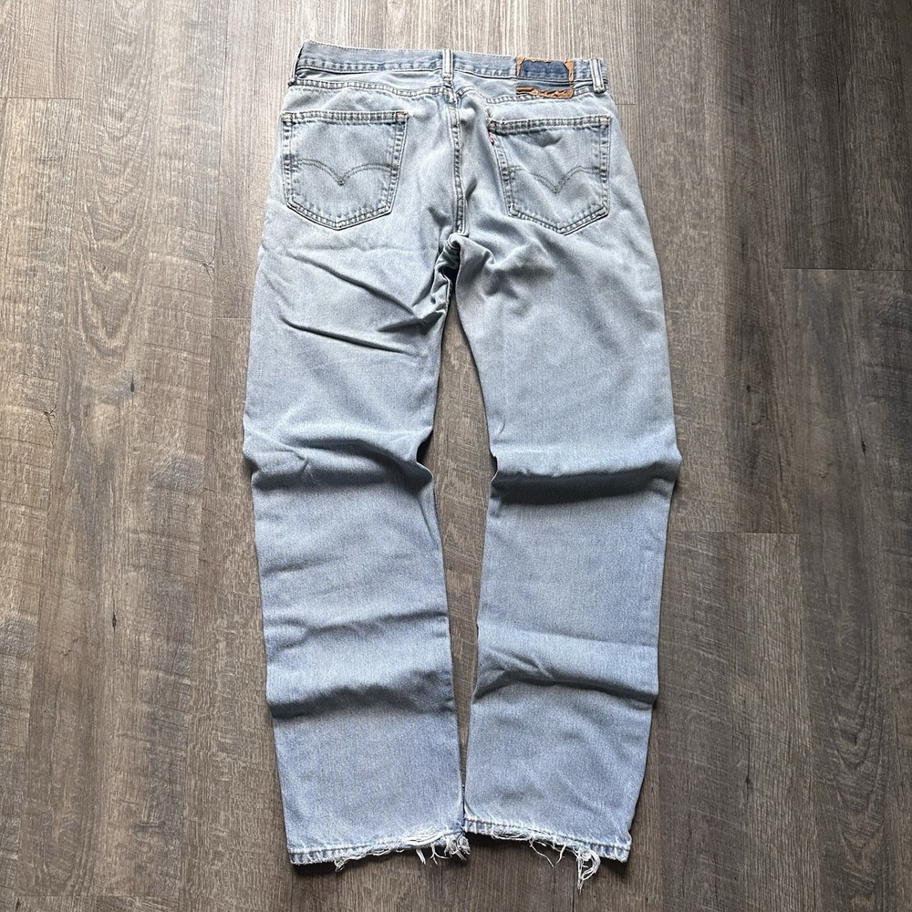 Levi's 505 Jeans Men's Fits 32x31 Light Wash Straight Distressed Faded Denim Y2K